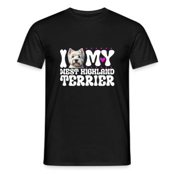 J’adore mon West Highland Terrier - T-shirt homme - noir - Devant - AI Model Male 178 light (178cm)