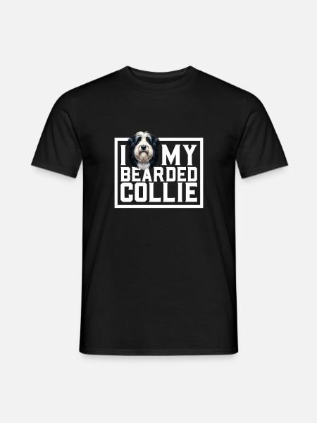 Ich liebe meinen Bearded Collie - Männer T-Shirt - Schwarz
