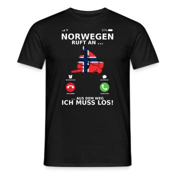 Norwegen ruft an aus dem Weg ich muss los - Männer T-Shirt - Schwarz - Vorne - AI Model Male 178 light (178cm)