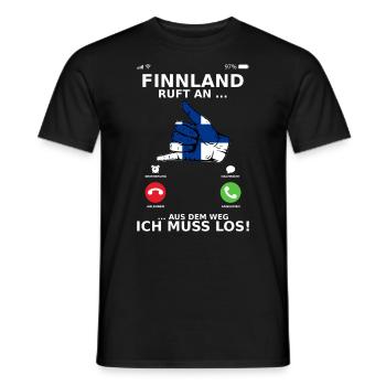 Finnland ruft an aus dem Weg ich muss los - Männer T-Shirt - Schwarz - Vorne - AI Model Male 178 light (178cm)