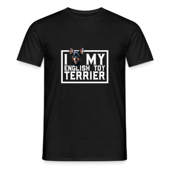 J'adore mon Toy Terrier anglais - T-shirt homme - noir - Devant - AI Model Male 178 light (178cm)