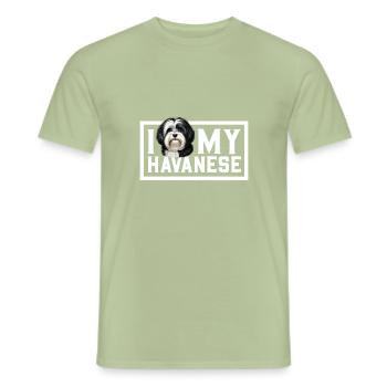 J’adore mon bichon havanais - T-shirt homme - vert sauge - Devant - AI Model Male 178 light (178cm)