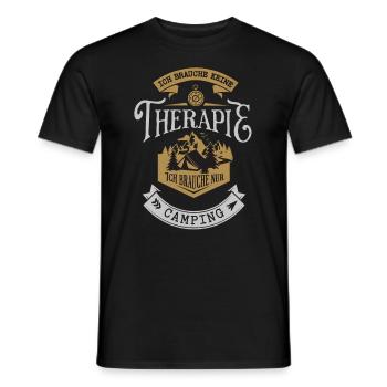 Lustiger Camping Spruch Ich brauche keine Therapie - Männer T-Shirt - Schwarz - Vorne - AI Model Male 178 light (178cm)