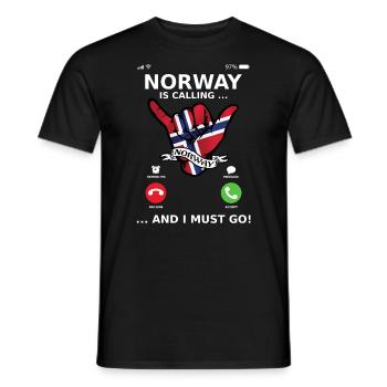 Norway is calling and i must go - Männer T-Shirt - Schwarz - Vorne - AI Model Male 178 light (178cm)