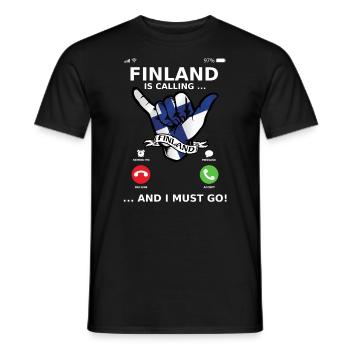 Finland is calling and i must go - Men's T-Shirt - black - Front - AI Model Male 178 light (178cm)