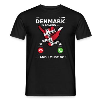 Le Danemark m’appelle et je dois y aller - T-shirt homme - noir - Devant - AI Model Male 178 light (178cm)