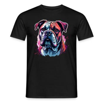 Bulldogge Für Hundebesitzer, Farbenfroher Hund - Männer T-Shirt - Schwarz - Vorne - AI Model Male 178 light (178cm)