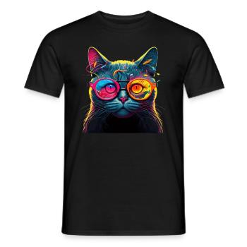 Katze Für Katzenbesitzer, Digitale Kunst Katze - Männer T-Shirt - Schwarz - Vorne - AI Model Male 178 light (178cm)