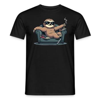 Faultier Mit Sonnenbrille - Männer T-Shirt - Schwarz - Vorne - AI Model Male 178 light (178cm)