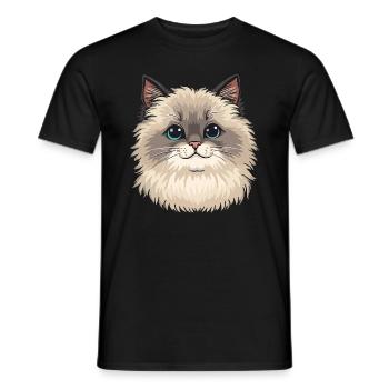 Ragdoll Katze - Männer T-Shirt - Schwarz - Vorne - AI Model Male 178 light (178cm)