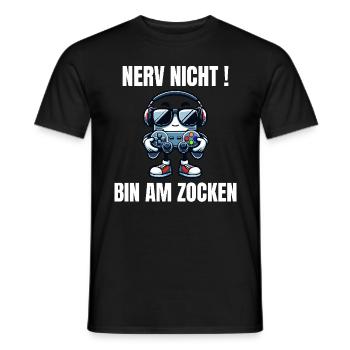 Lustiges Gaming Design Nerv nicht! Bin am Zocken - Männer T-Shirt - Schwarz - Vorne - AI Model Male 178 light (178cm)