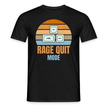 Rage Quit Modus – STRG + ALT + F4 für Gamer - Männer T-Shirt - Schwarz - Vorne - AI Model Male 178 light (178cm)