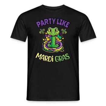 Party Wie Mardi Gras Snake Beads Fun Fest - Männer T-Shirt - Schwarz - Vorne - AI Model Male 178 light (178cm)