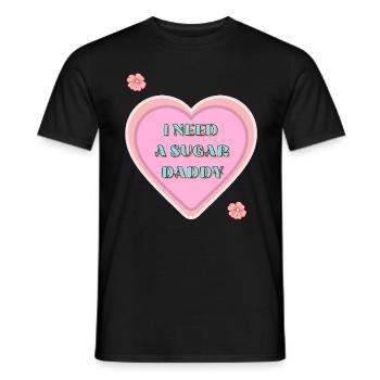 Naughty Heart Sugar Daddy With Statement - Men's T-Shirt - black - Front - AI Model Male 178 light (178cm)