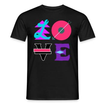 Beautiful Love Colorful Font Typography Arrow - Men's T-Shirt - black - Front - AI Model Male 178 light (178cm)