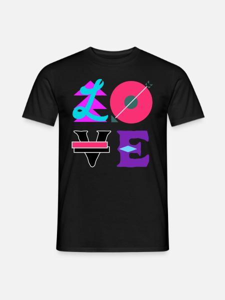 Schöne Liebe Bunte Schrift Typografie Pfeil - Männer T-Shirt - Schwarz