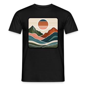 Abstrakte Berglandschaft Berge Natur Landschaft - Männer T-Shirt - Schwarz - Vorne - AI Model Male 178 light (178cm)