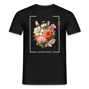 Japon Fleur Paradis Naturel Streetwear - T-shirt homme - noir - Devant - AI Model Male 178 light (178cm)