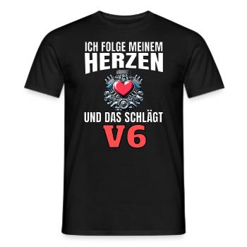 Lustiger Spruch Ich folge meinem Herzen V6 - Männer T-Shirt - Schwarz - Vorne - AI Model Male 178 light (178cm)