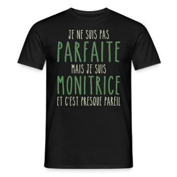 Pas parfaite mais je suis Monitrice - T-shirt homme - noir - Devant - AI Model Male 178 light (178cm)