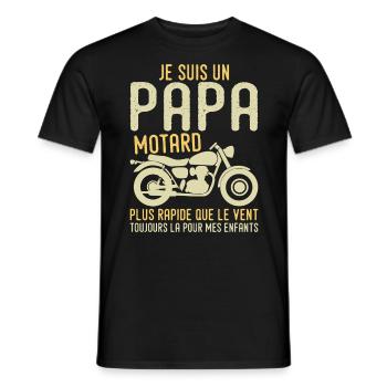 Biker Papa, Motorrad, Vatertagsgeschenk - Männer T-Shirt - Schwarz - Vorne - AI Model Male 178 light (178cm)