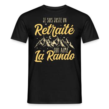 Just a retiree who loves hiking, retirement - Men's T-Shirt - black - Front - AI Model Male 178 light (178cm)