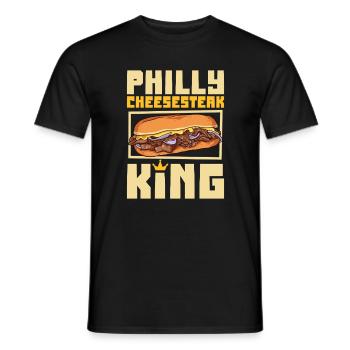 Philly Cheesesteak King - Men's T-Shirt - black - Front - AI Model Male 178 light (178cm)