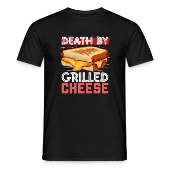 Death by Grilled Cheese Sandwich - Männer T-Shirt - Schwarz - Vorne - AI Model Male 178 light (178cm)