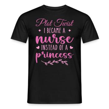 Krankenschwester Nicht Prinzessin Lustige Krankenschwester für Frauen, Mädchen - Männer T-Shirt - Schwarz - Vorne - AI Model Male 178 light (178cm)