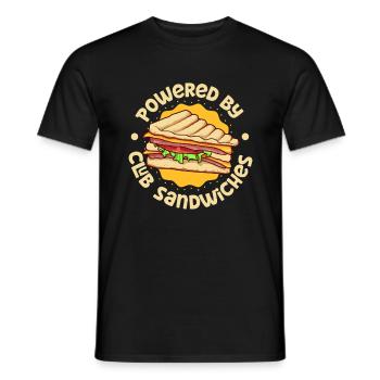 Powered by Club Sandwich - Männer T-Shirt - Schwarz - Vorne - AI Model Male 178 light (178cm)
