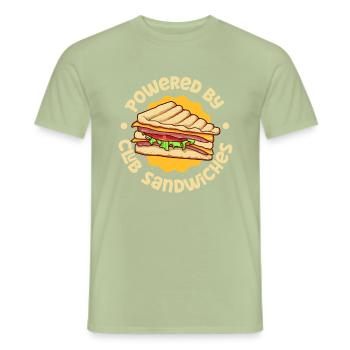 Powered by Club Sandwich - Männer T-Shirt - Sage - Vorne - AI Model Male 178 light (178cm)