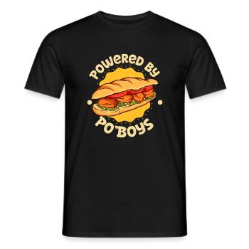 Powered by Po' Boy - Männer T-Shirt - Schwarz - Vorne - AI Model Male 178 light (178cm)