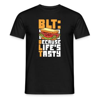 La vie est délicieuse - Sandwich BLT - T-shirt homme - noir - Devant - AI Model Male 178 light (178cm)
