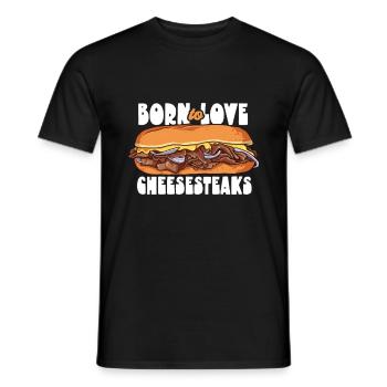 Geboren um Cheesesteaks zu lieben - Männer T-Shirt - Schwarz - Vorne - AI Model Male 178 light (178cm)