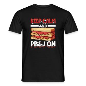 Bleib ruhig und ess ein PB&J Sandwich - Männer T-Shirt - Schwarz - Vorne - AI Model Male 178 light (178cm)