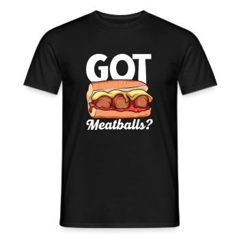Avez-vous des boulettes de viande ? - Sous-marin aux boulettes de viande - T-shirt homme - noir - Devant - AI Model Male 178 light (178cm)