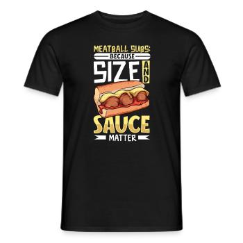 Sauce and Size - Meatball Sub - Men's T-Shirt - black - Front - AI Model Male 178 light (178cm)