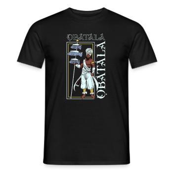Yoruba Gott - Obatala - Männer T-Shirt - Schwarz - Vorne - AI Model Male 178 light (178cm)
