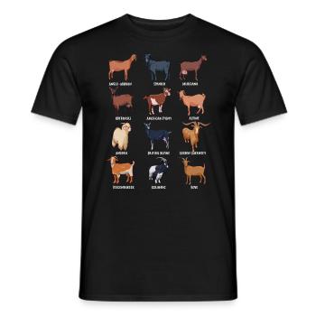 Verschiedene Kawaii Ziegen - Männer T-Shirt - Schwarz - Vorne - AI Model Male 178 light (178cm)