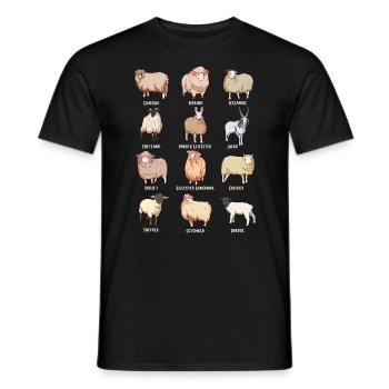 Assorted Kawaii Sheep - Men's T-Shirt - black - Front - AI Model Male 178 light (178cm)