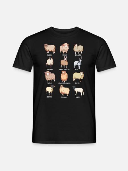 Surtido de ovejas kawaii - Camiseta hombre - negro
