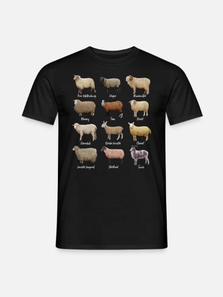 Schaf Zeichnungen - Schafrassen - Männer T-Shirt - Schwarz