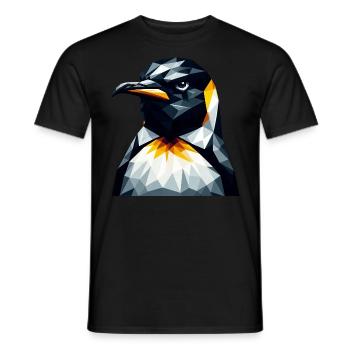 Geometrischer Pinguin Polygon Mathematik Kunst - Männer T-Shirt - Schwarz - Vorne - AI Model Male 178 light (178cm)