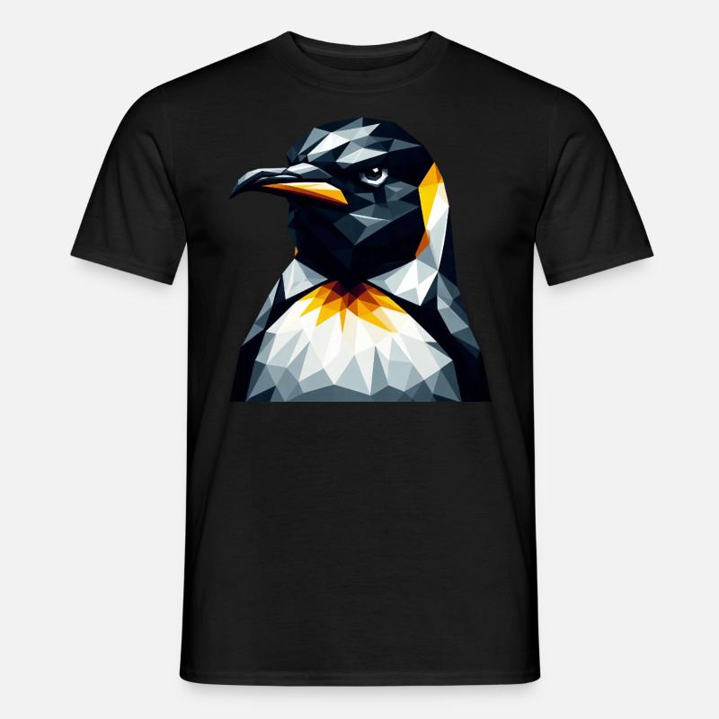 Geometric Penguin Polygon Math Art - Men's T-shirt - black