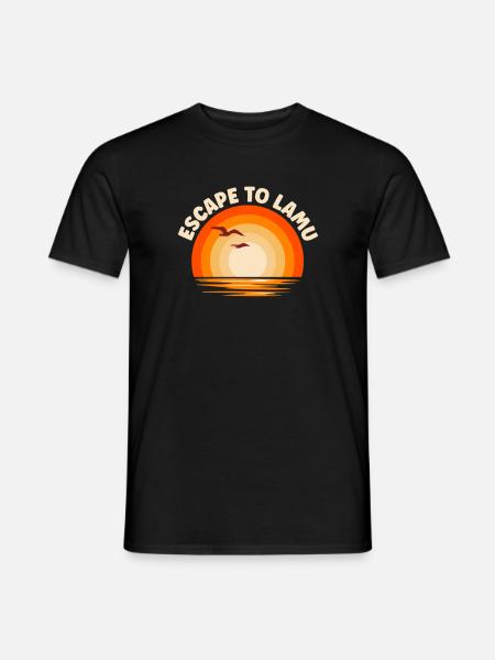 I'm fleeing to Lamu - Men's T-Shirt - black