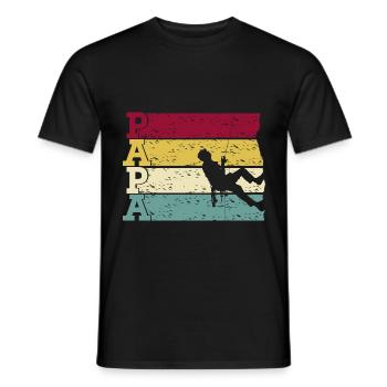 Klettern Kletter Papa Retro für Kletterer Vater - Männer T-Shirt - Schwarz - Vorne - AI Model Male 178 light (178cm)