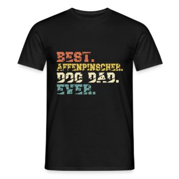 Affenpinscher Papa Maître Chien Papa Papa Papa Vintage - T-shirt homme - noir - Devant - AI Model Male 178 light (178cm)