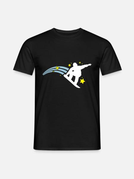 Snowboarder Silhouette Snowboard - T-shirt homme - noir