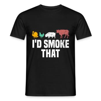 I'D SMOKE THAT Funny BBQ Smoker Barbecue - Männer T-Shirt - Schwarz - Vorne - AI Model Male 178 light (178cm)