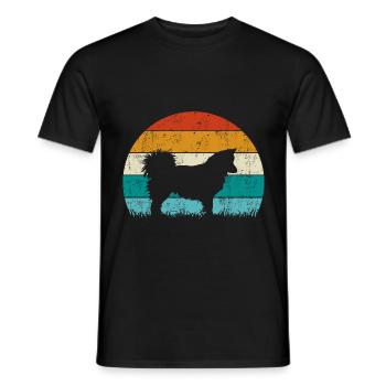 Icelandic Dog Vintage Retro - Men's T-Shirt - black - Front - AI Model Male 178 light (178cm)
